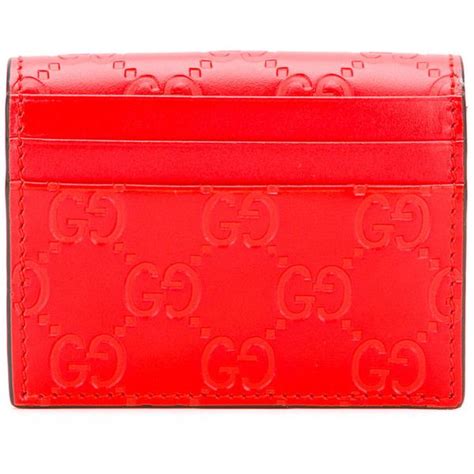 red card holder gucci|Gucci signature wallet red.